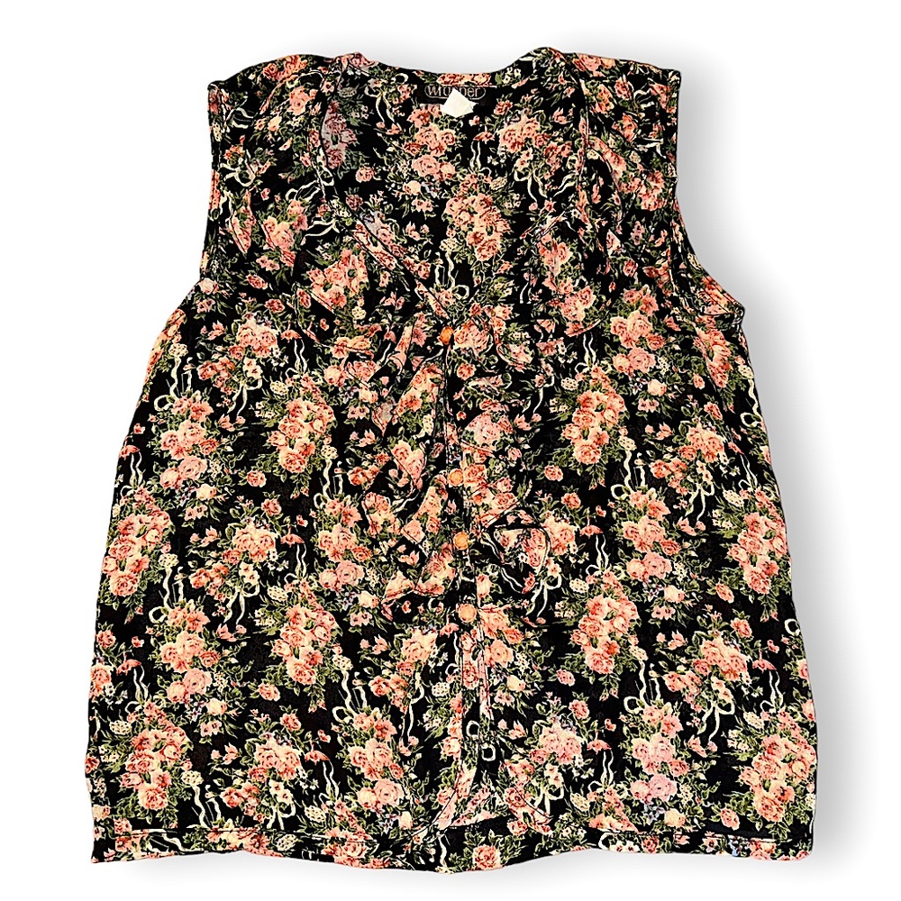 Vintage Ruffle Rose western blouse - Medium